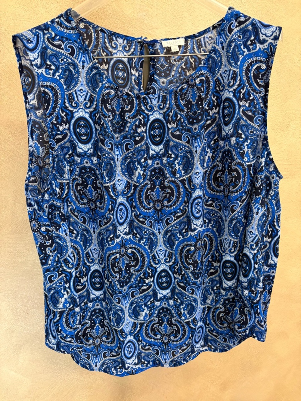 Talbots NWOT 3X Blue Paisley Sleeveless Blouse